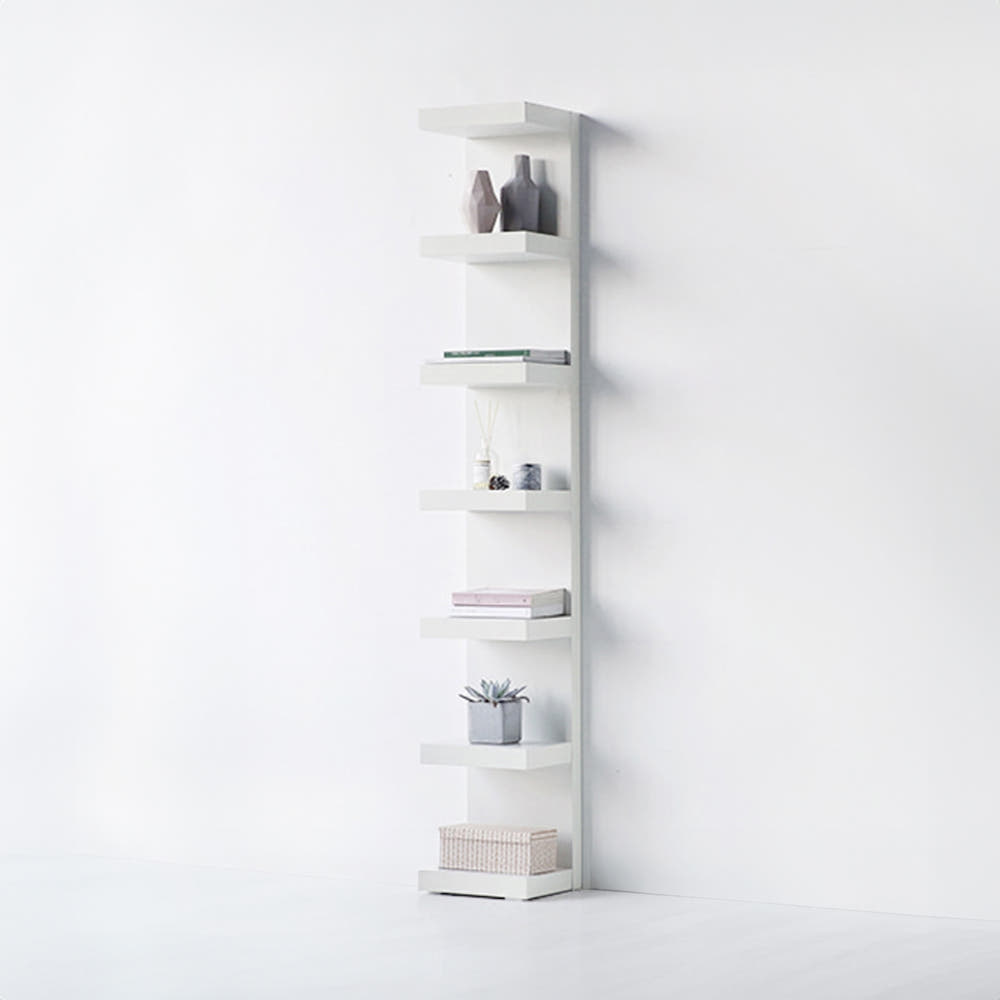 KOLONN 벽선반 30x190 300mmx280mmx1900mm, 6단, 블랙브라운 3142.2757