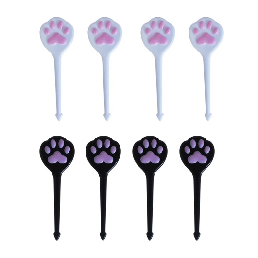고양이 발바닥 모양픽8p 도시락꾸미기 일회용 예쁜꼬지 꽂이 데코픽 과일픽 꼬치 도시락포크 - 상세 이미지 4