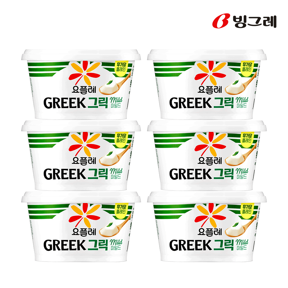 빙그레 요플레 그릭 마일드 무가당 400g X 6개입 요거트