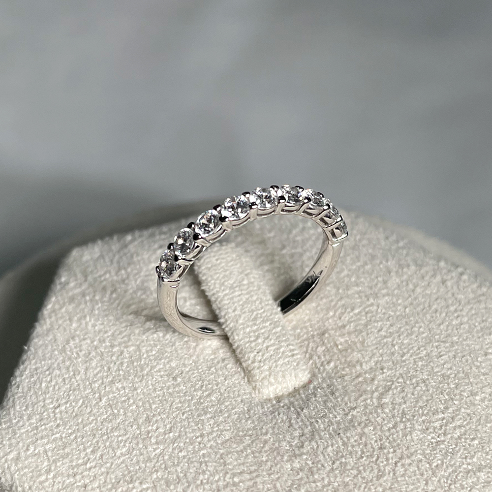 2.5mm 랩 다이아 모이사나이트 나인 가드링 반지 데일리 쌍지 레이어드 - 상세 이미지 5