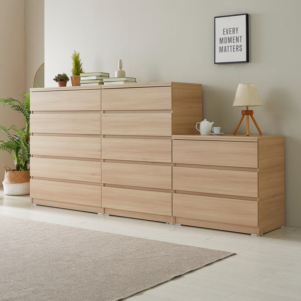 츄 3단서랍장800 광폭5단서랍장 와이드 속깊은 시스템 아일랜드 - 상세 이미지 4