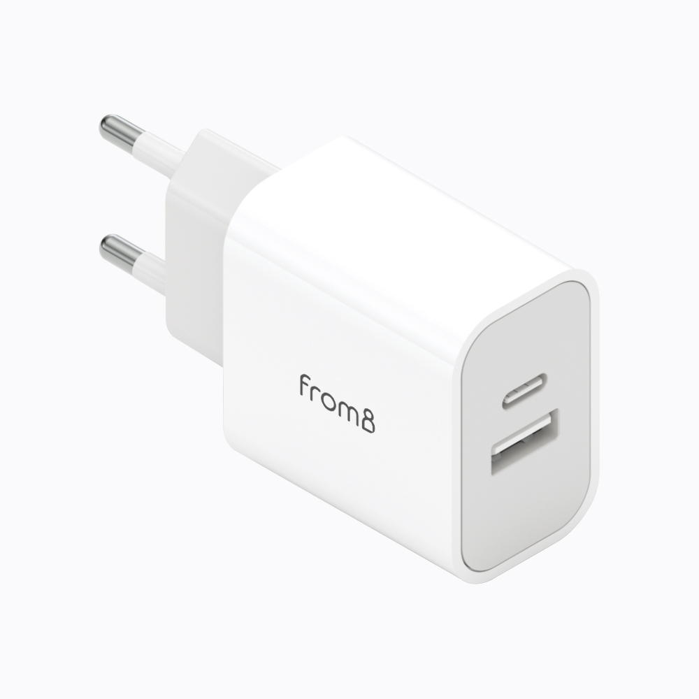 프롬비 25W 듀얼포트 어댑터 초고속 충전기 화이트