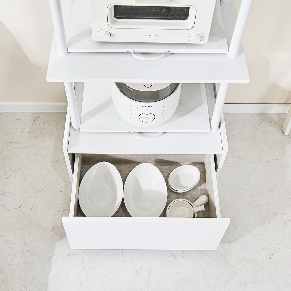 미넬로 렌지대수납장 밥솥선반 밥솥레일 전자렌지 다이 거치대