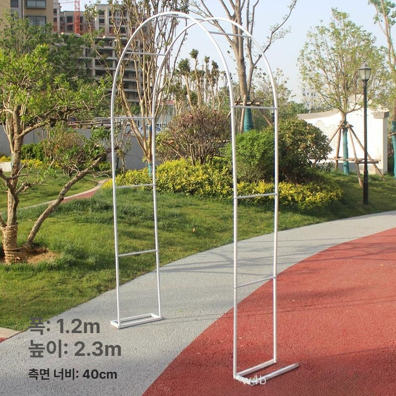 장미아치 넝쿨 지지대 울타리 대문 식물 철제 프레임 화이트 (1.4 x 2.3m) A형 흰색 1.2x2.2 이미지 7