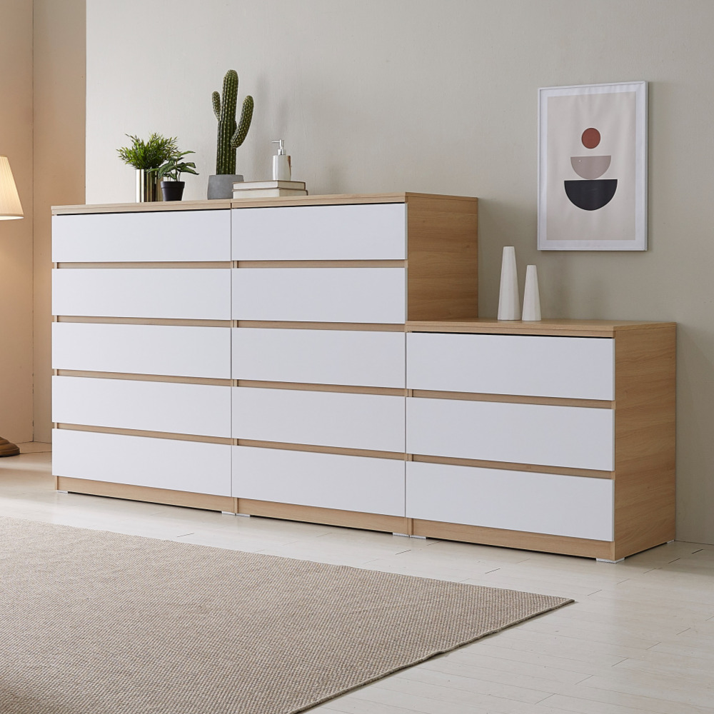 츄 3단서랍장800 광폭5단서랍장 와이드 속깊은 시스템 아일랜드 - 상세 이미지 2