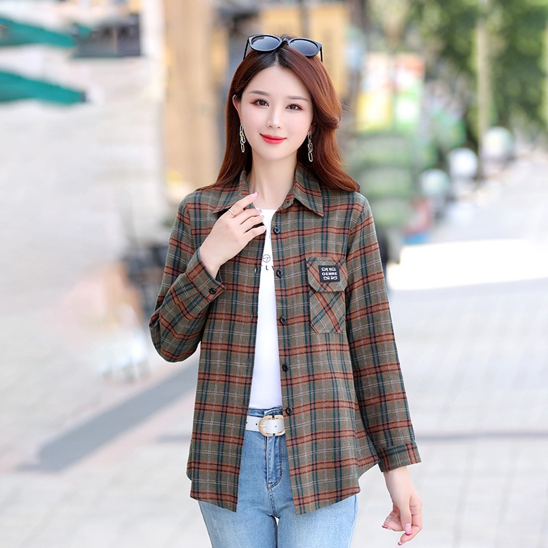 1+1 봄 여름 여성 긴팔 셔츠 중년 엄마 느슨한 탑 재킷 01. XL 이미지 6