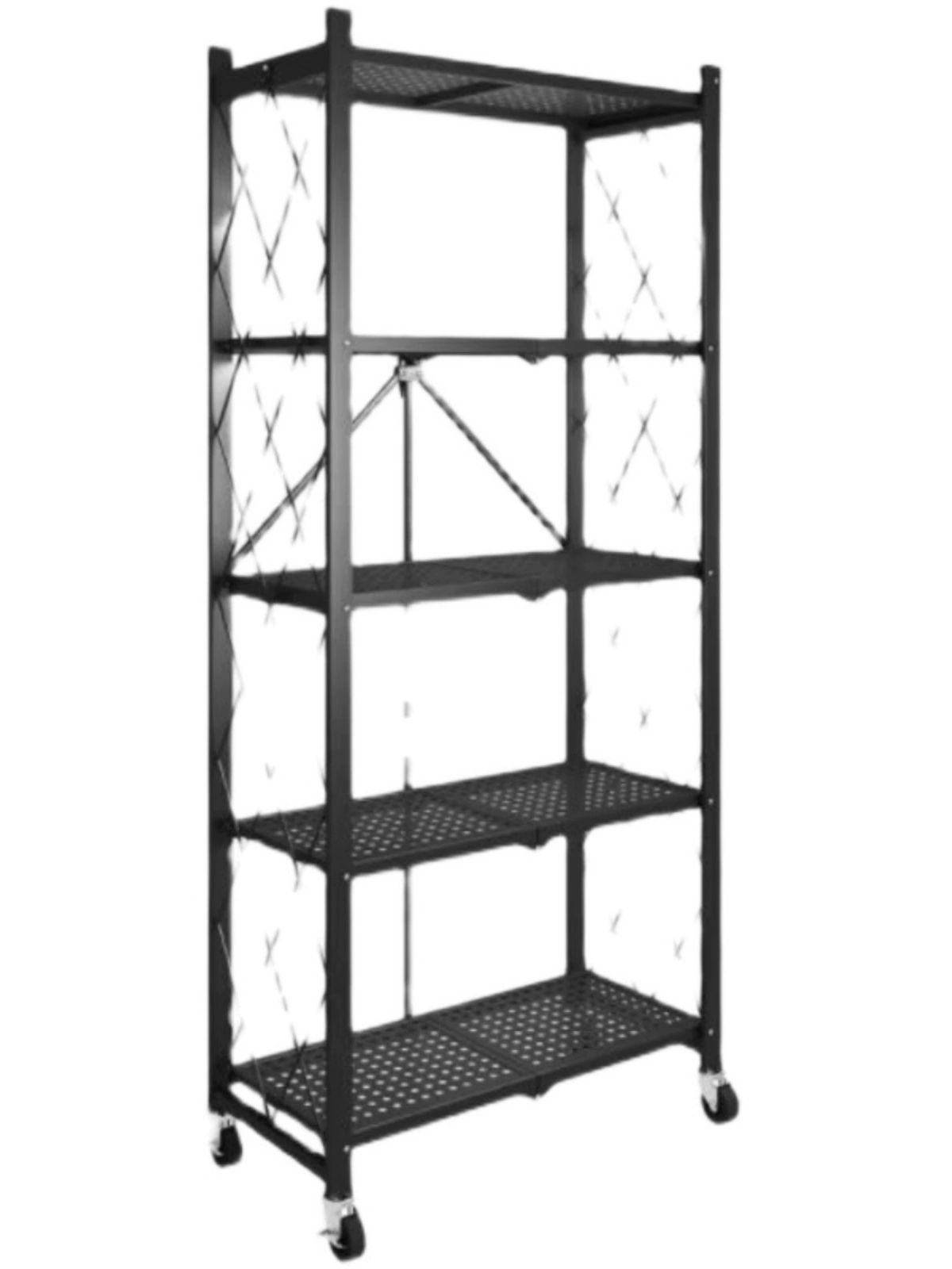 세탁실수납장 접이식 슬라이딩 레일 이동식바퀴 틈새선반 3단 1.검정 3층 70cm - 상세 이미지 5