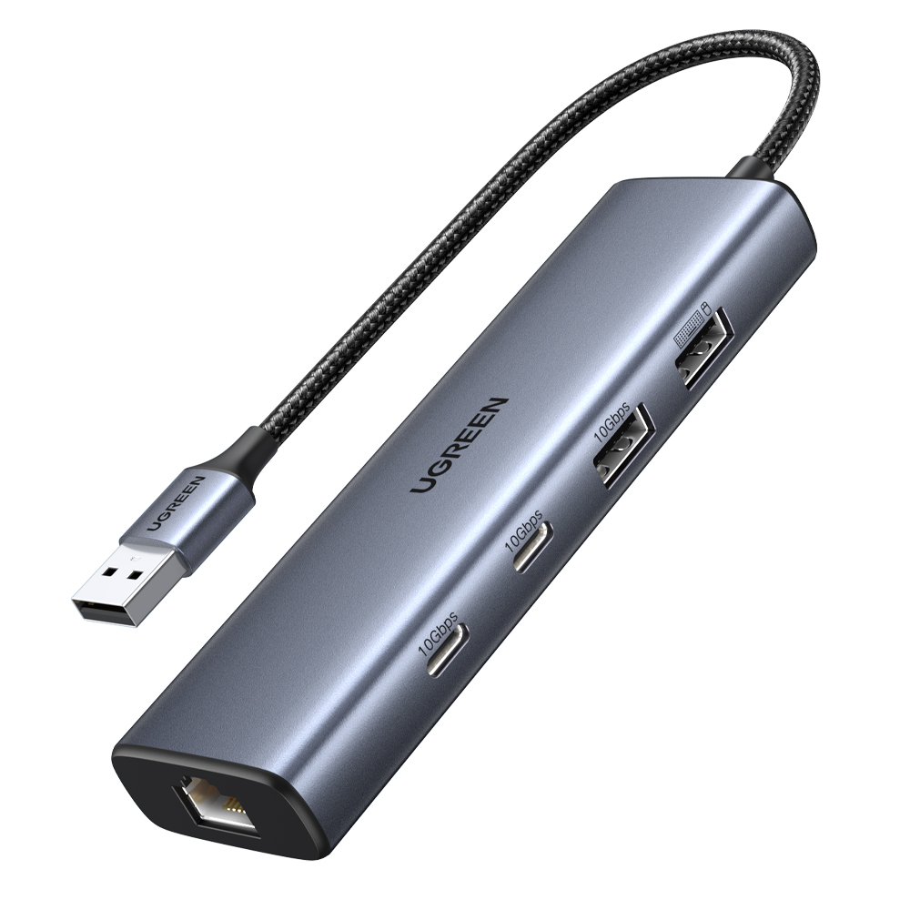 유그린 USB3.2 10Gbps 2C 2A USB 멀티허브 기가비트 인터넷 랜카드 CM512