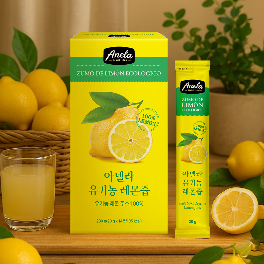 아넬라 유기농 레몬즙 3박스+3박스 (총 84포) 유기농 레몬주스 100%