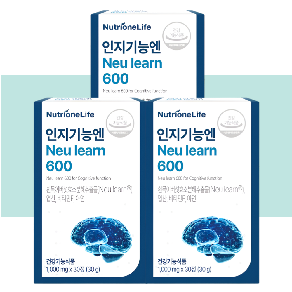 뉴트리원 인지기능엔 뉴런600 흰목이버섯 뇌에좋은 30정X3박스 - 메인 이미지