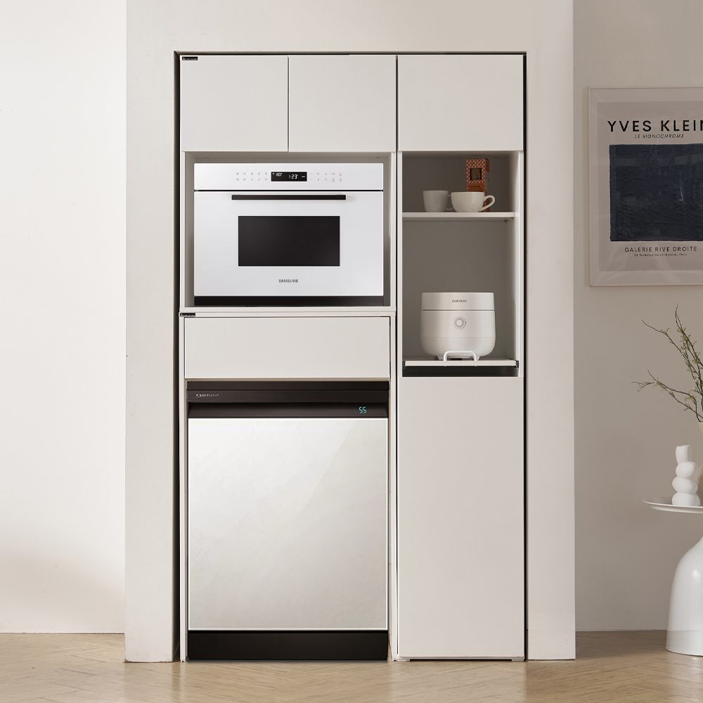 모덴 식기세척기장 밥솥선반 주방 빌트인 냉장고옆 수납장 세트