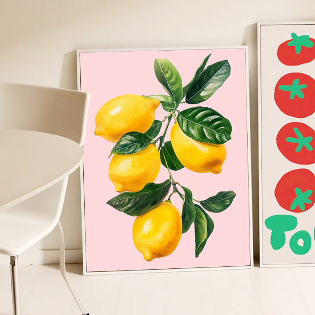 레몬 LEMON 그림 캔버스 포스터 대형 거실 현관 카페 주방 인테리어 집들이선물 - 상품 이미지