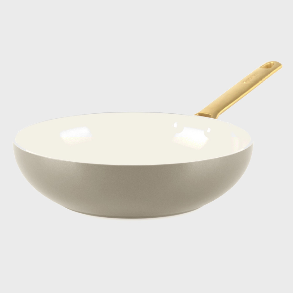 그린팬 파도바 세라믹 논스틱 코팅 인덕션 논스틱 골드 볶음 궁중팬 웍 28cm, 토우프브라운 - 메인 이미지