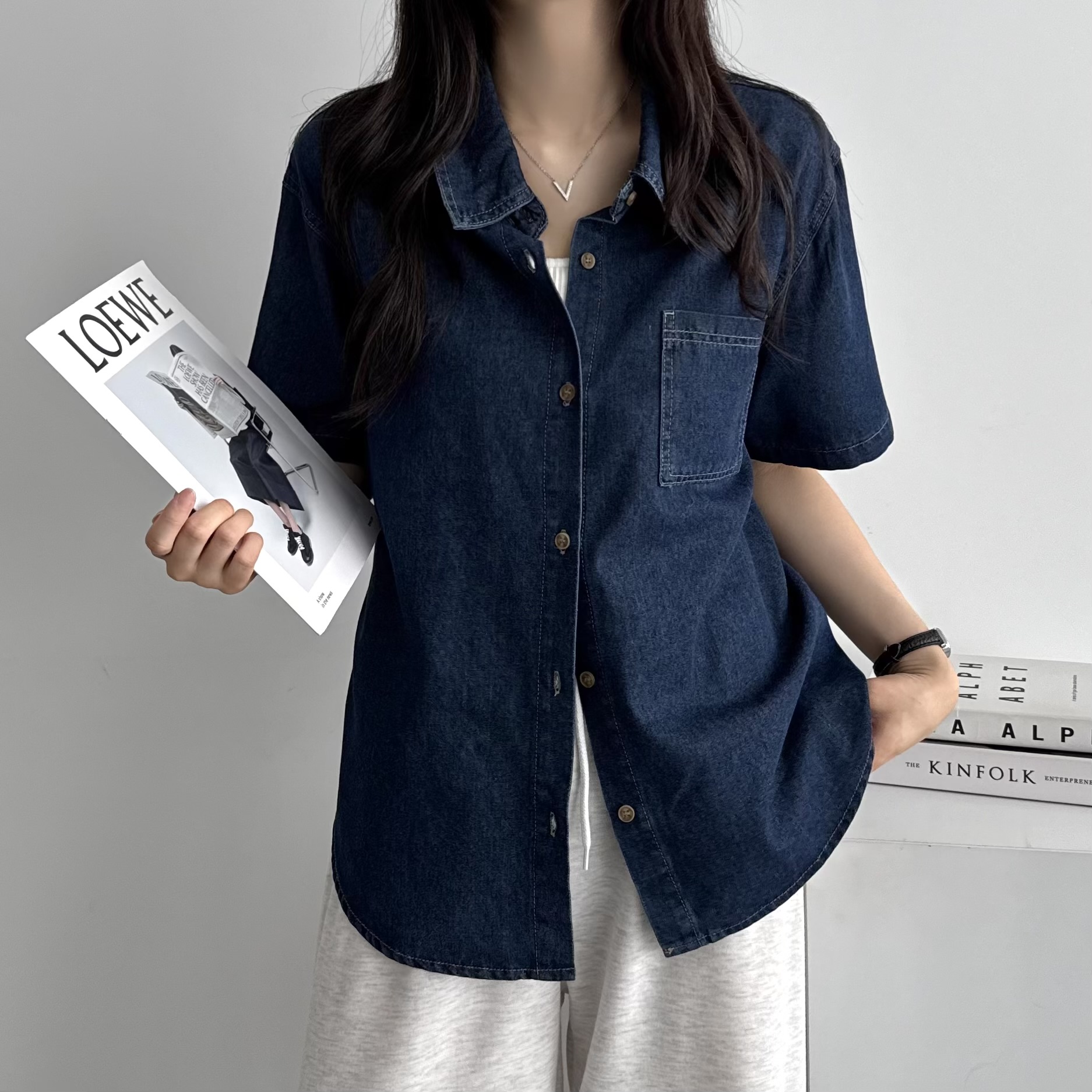 여성 데님 셔츠 오버핏 셔츠 루즈핏 셔츠 데님 셔츠 추천 여성 패션