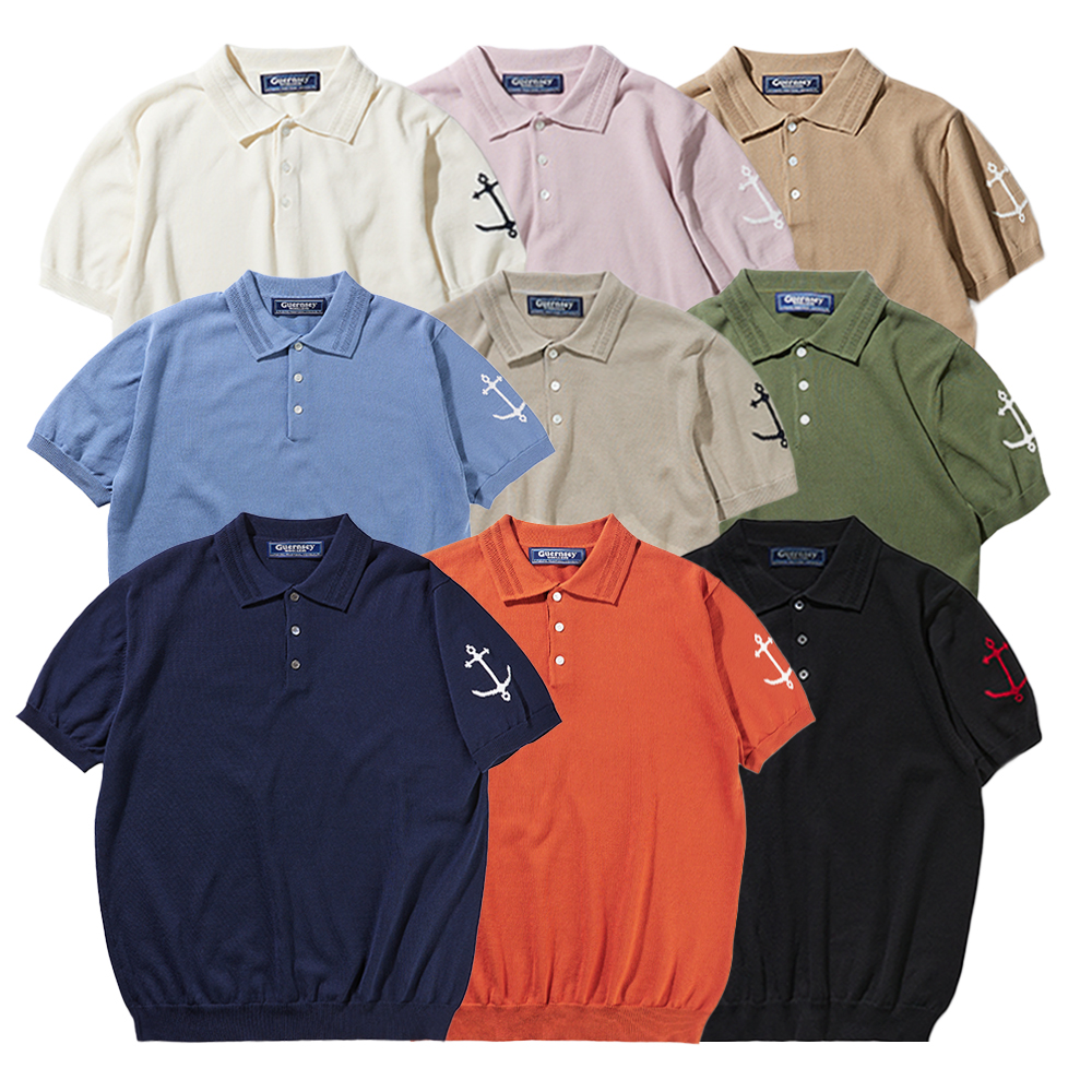 건지울른스 코튼 반팔 카라 니트 컬렉션