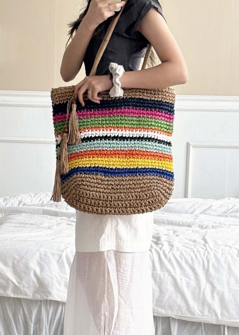 리햅 알록 지사 숄더백 핸드메이드 감성의 여름 태슬 가방