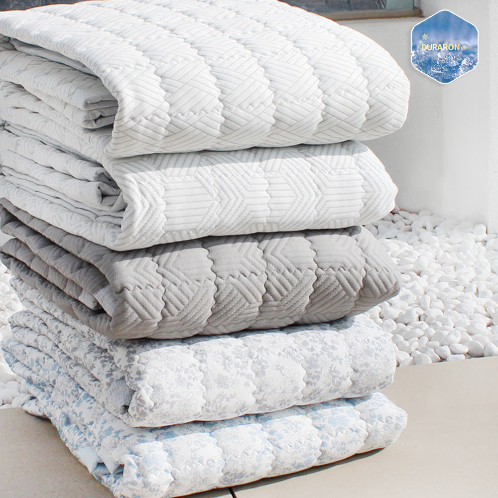 듀라론 냉감 누빔 패드 여름 침대 매트리스 고정밴드 쿨링 패드 국내생산 SS