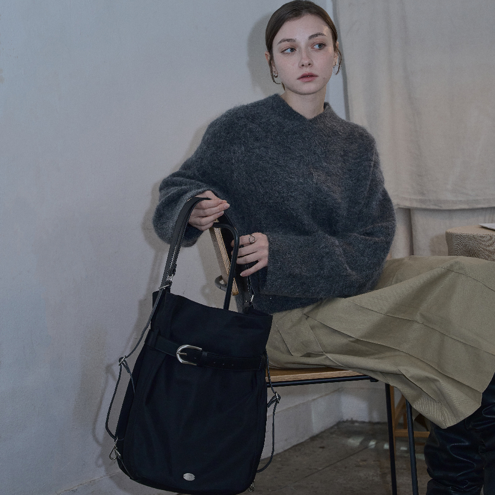 프론트월넛 여자 노트북 백팩 나일론 숄더백 가방 FRENCH 2WAY BAG(BLACK)