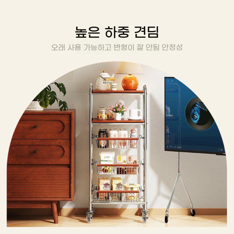 다용도 이동식 수납트롤리 3단 선반 바퀴형 bying24 이미지 6