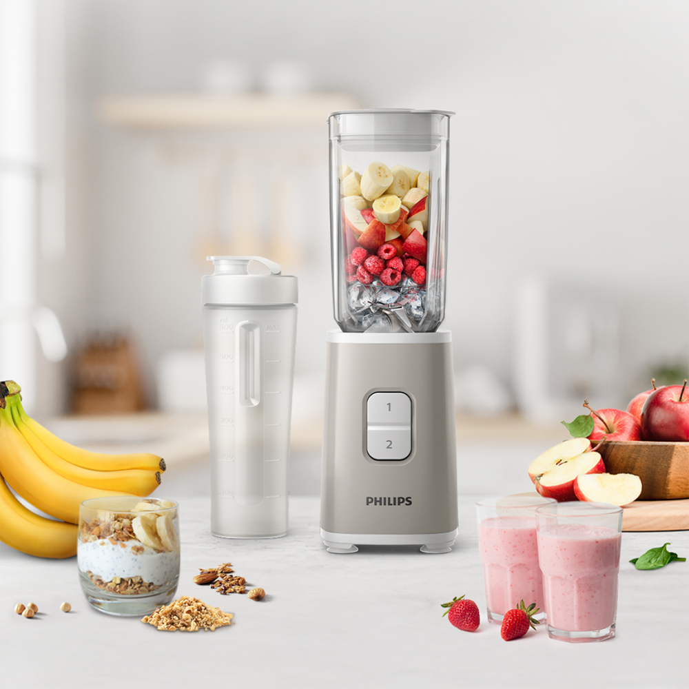 필립스 미니 블렌더/믹서기 화이트 텀블러 구성 HR2602/10