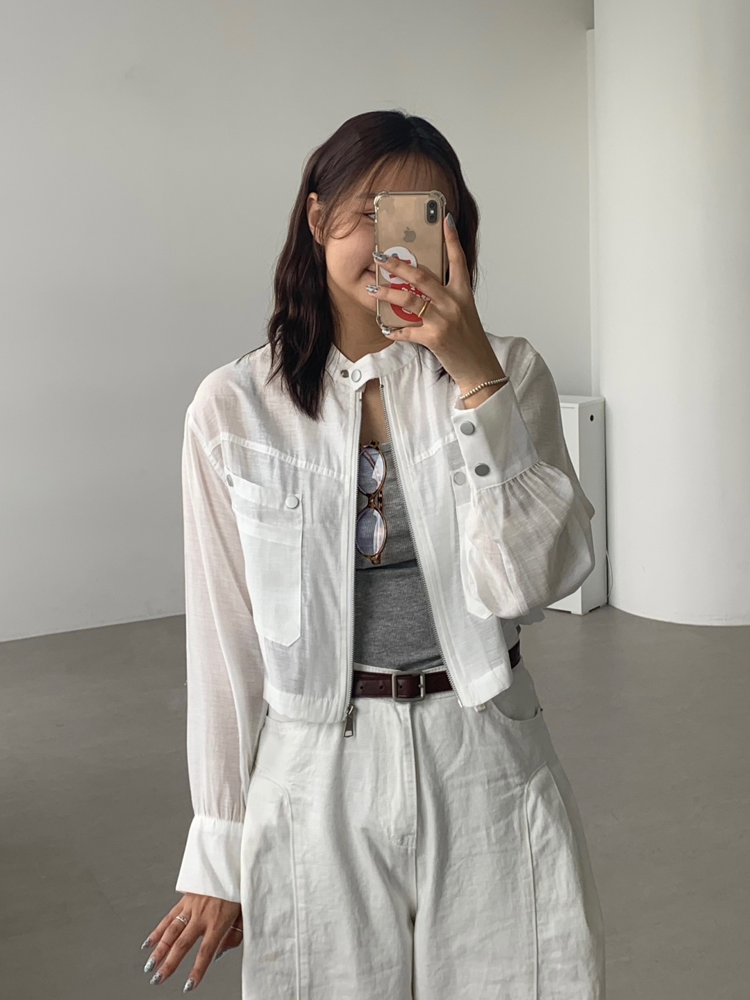 여성린넨자켓 여름 크롭자켓 - 상세 이미지 4