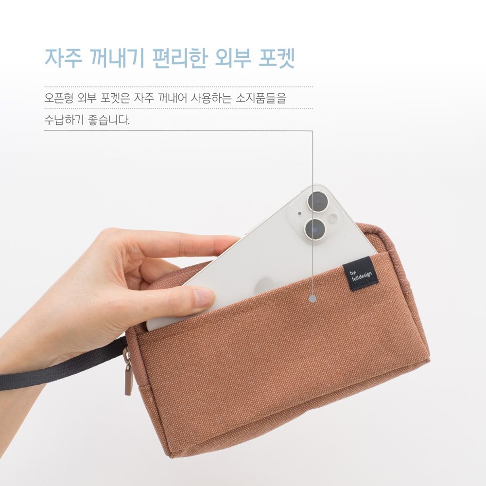 미니 파우치 멀티포켓 화장품 손잡이 수납 미니가방 스트랩 - 상세 이미지 5