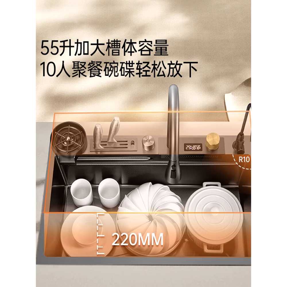 카페 사각 싱크대 스텐 싱크볼 개수대 매립형 텀블러 80x45cm C - 상세 이미지 4