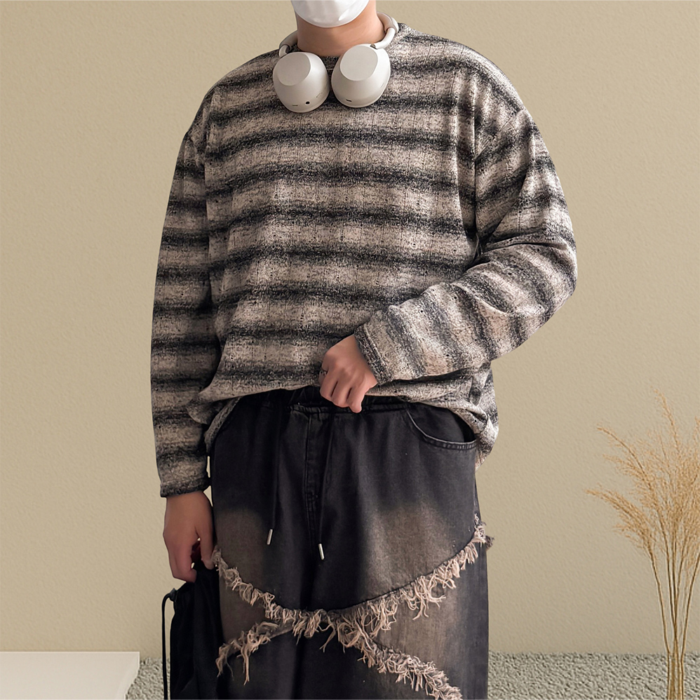 1+1 남성여름니트 남자시스루 남자그물니트 - 상품 이미지