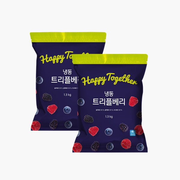 생활앤 냉동 트리플베리 1.3kg 2팩 : 오뮤마켓