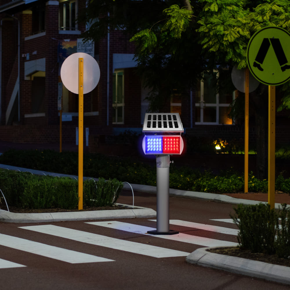 태양광 경광등 작동 모습