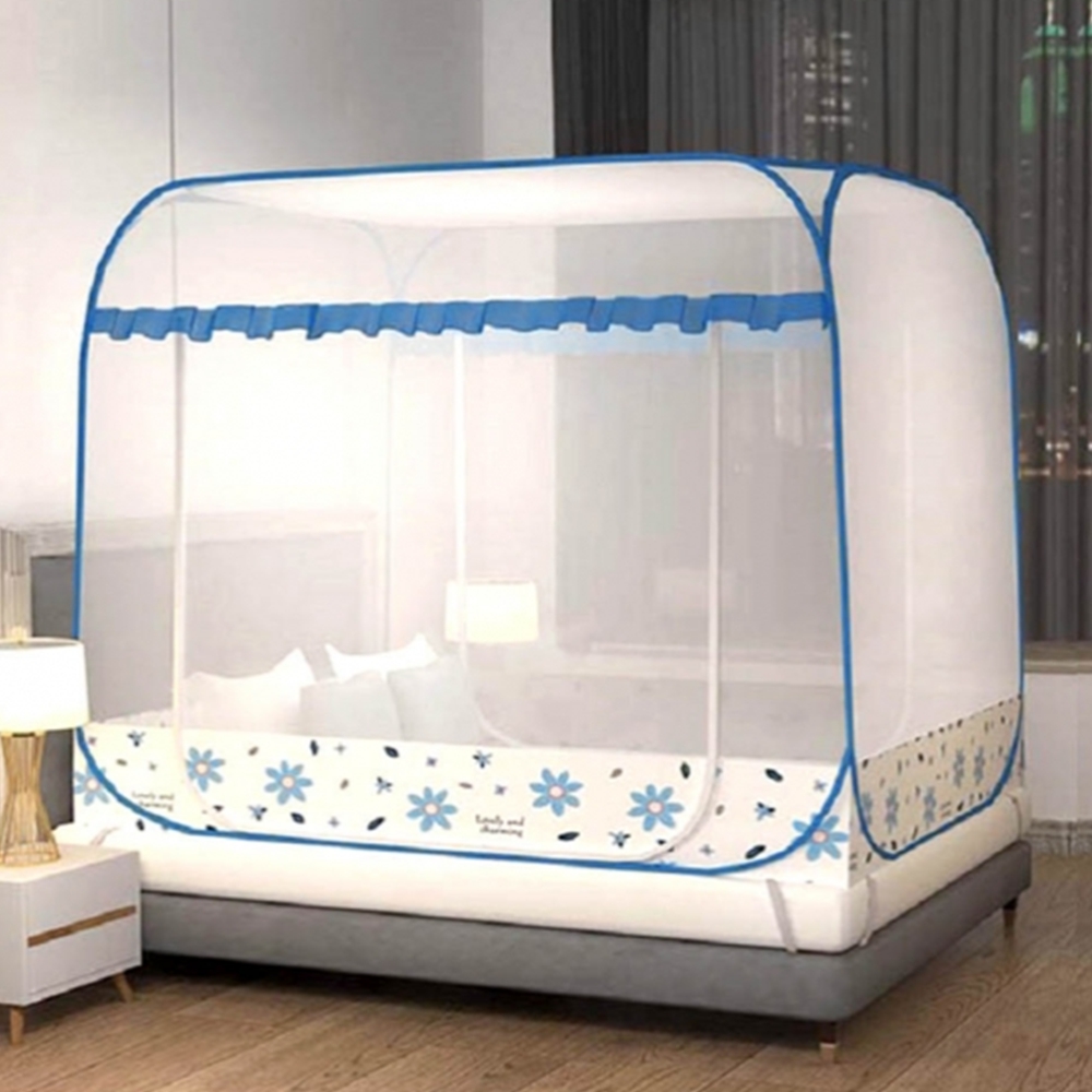 간편설치 사각모기장 접이식 침대모기장 바닥일체형 1인용 2인용