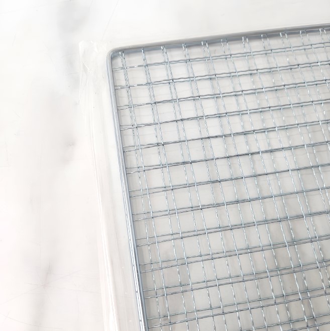 다회용 바베큐 그릴 양면 석쇠 특대 40x40 아이존1684 업소용 고기 손잡이 석쇠 불판