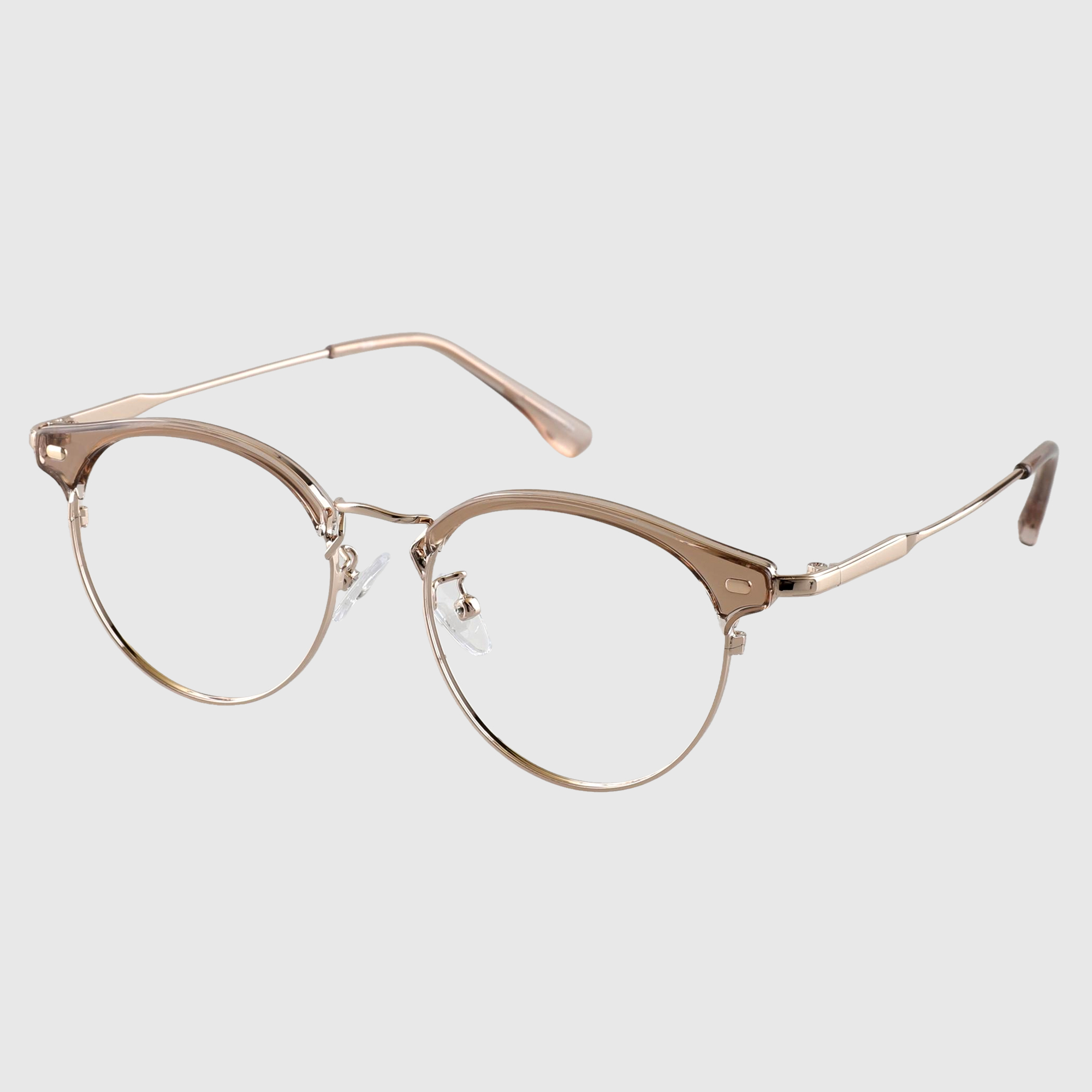 가벼운 반뿔테 블루라이트차단 하금테 안경 원형 반테