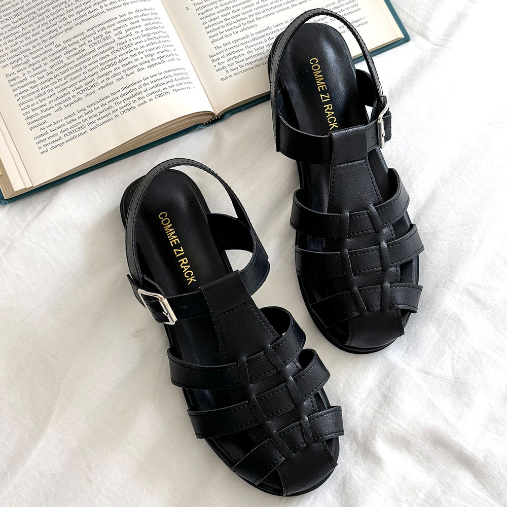 피셔맨 위빙 꼬임 플랫 스트랩 샌들 여름 발편한 여행용