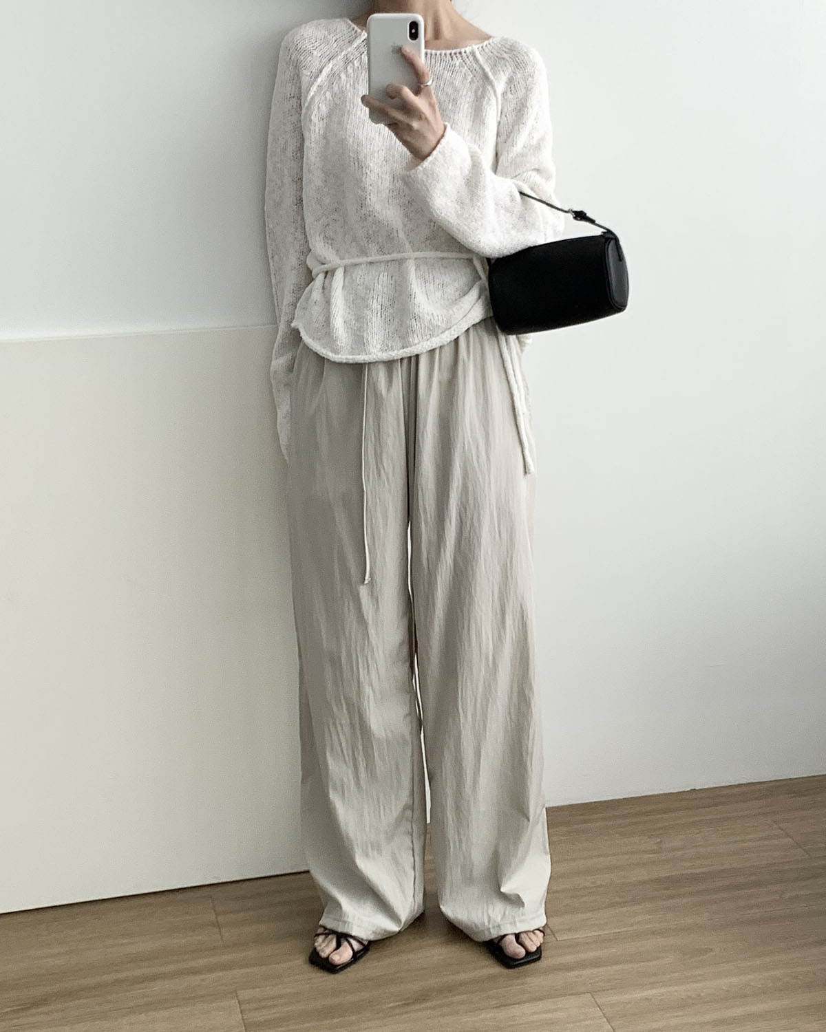 [일부당일] 쿨 나일론팬츠 밴딩팬츠 일자 와이드핏 시원한팬츠 웨어링무드 (4c) - 상세 이미지 5