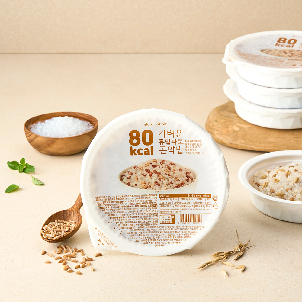 슬로우래빗 80kcal 가벼운 통밀파로 곤약밥 130g, 30개 - 상세 이미지 5
