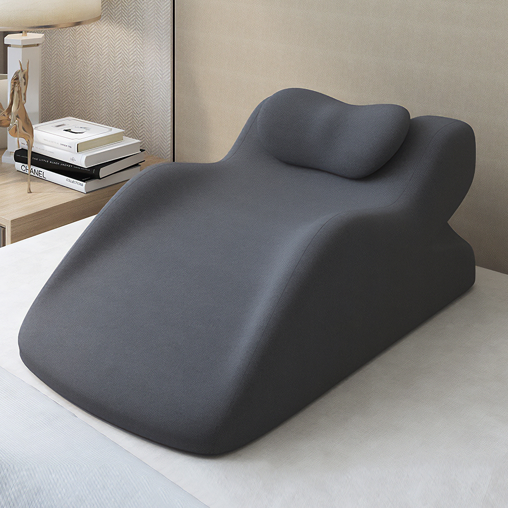 등받이 베개 침대 대형 허리 등 쿠션 수면 메모리폼 차콜