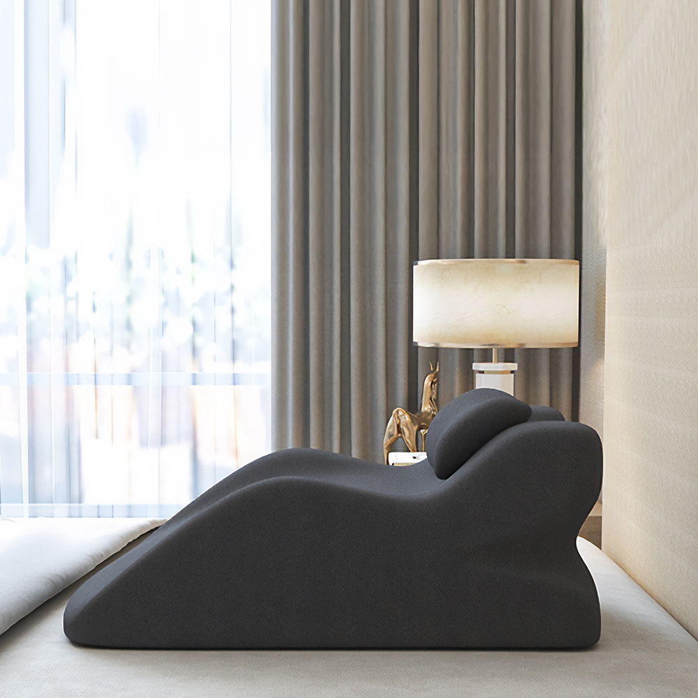 등받이 베개 침대 대형 허리 등 쿠션 수면 메모리폼 차콜