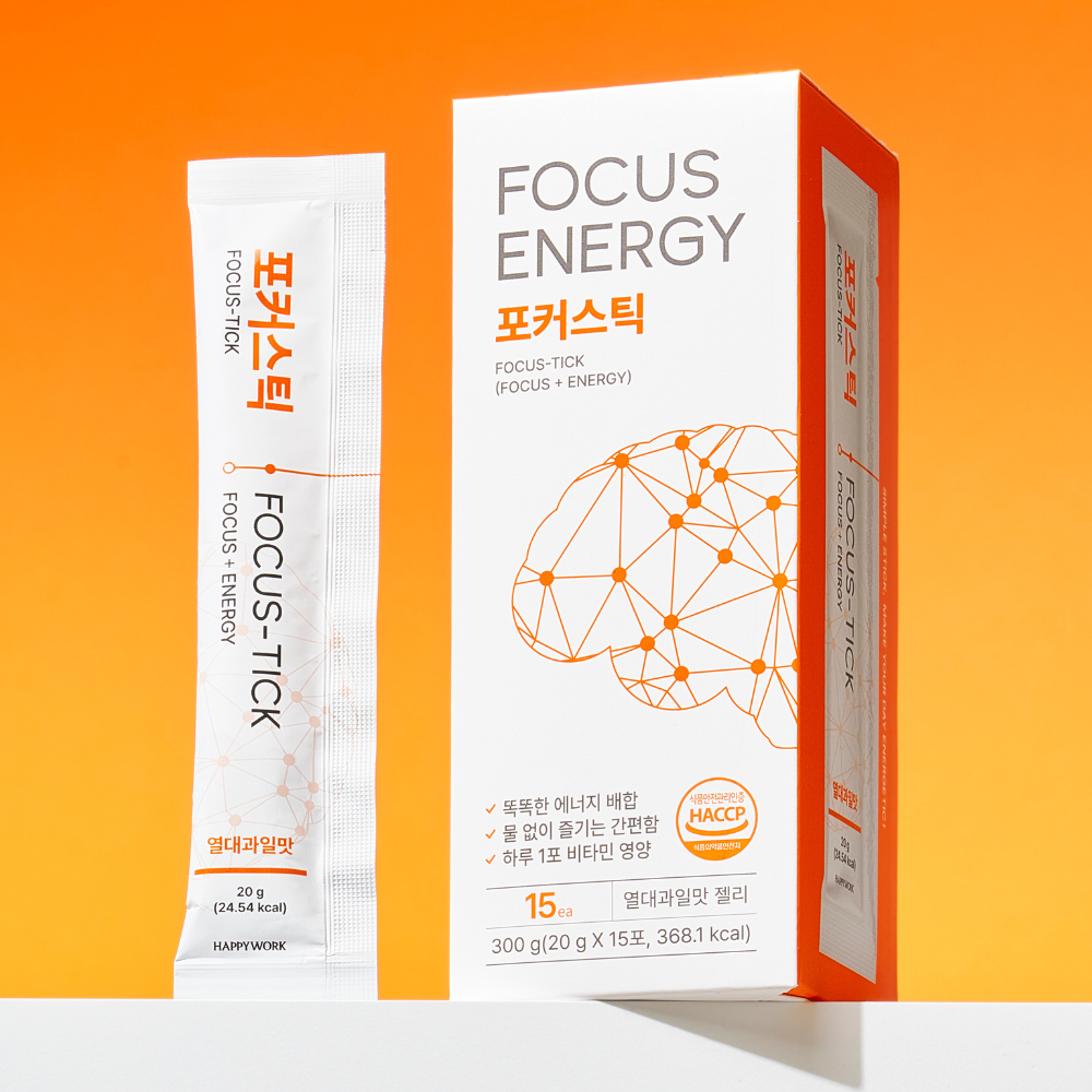 포커스틱 누트로픽 카페인 젤리 스틱 공부 집중력 수험생 영양제 몰입 20g, 15개 제품 이미지