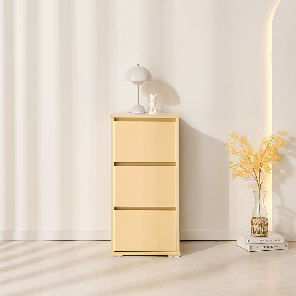 무드인 틈새 모듈 드레스룸 미니 슬림 옷 서랍장 속옷장 400x400x825mm, 3단, 버터옐로우 - 상세 이미지 3