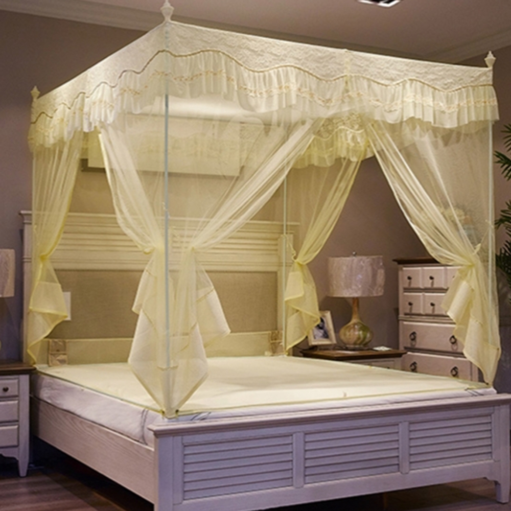 스틸프레임 침대모기장 양문형 사각모기장 캠핑 텐트 4인용