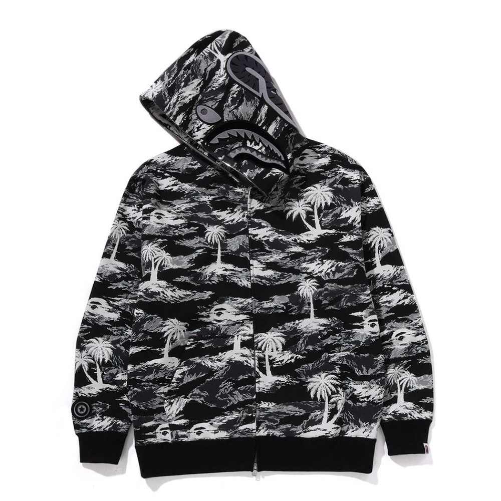 베이프 후드티 PALM TREE CAMO RELAXED FIT SHARK FULL ZIP HOODIE 1L30-115-313 - 상세 이미지 4