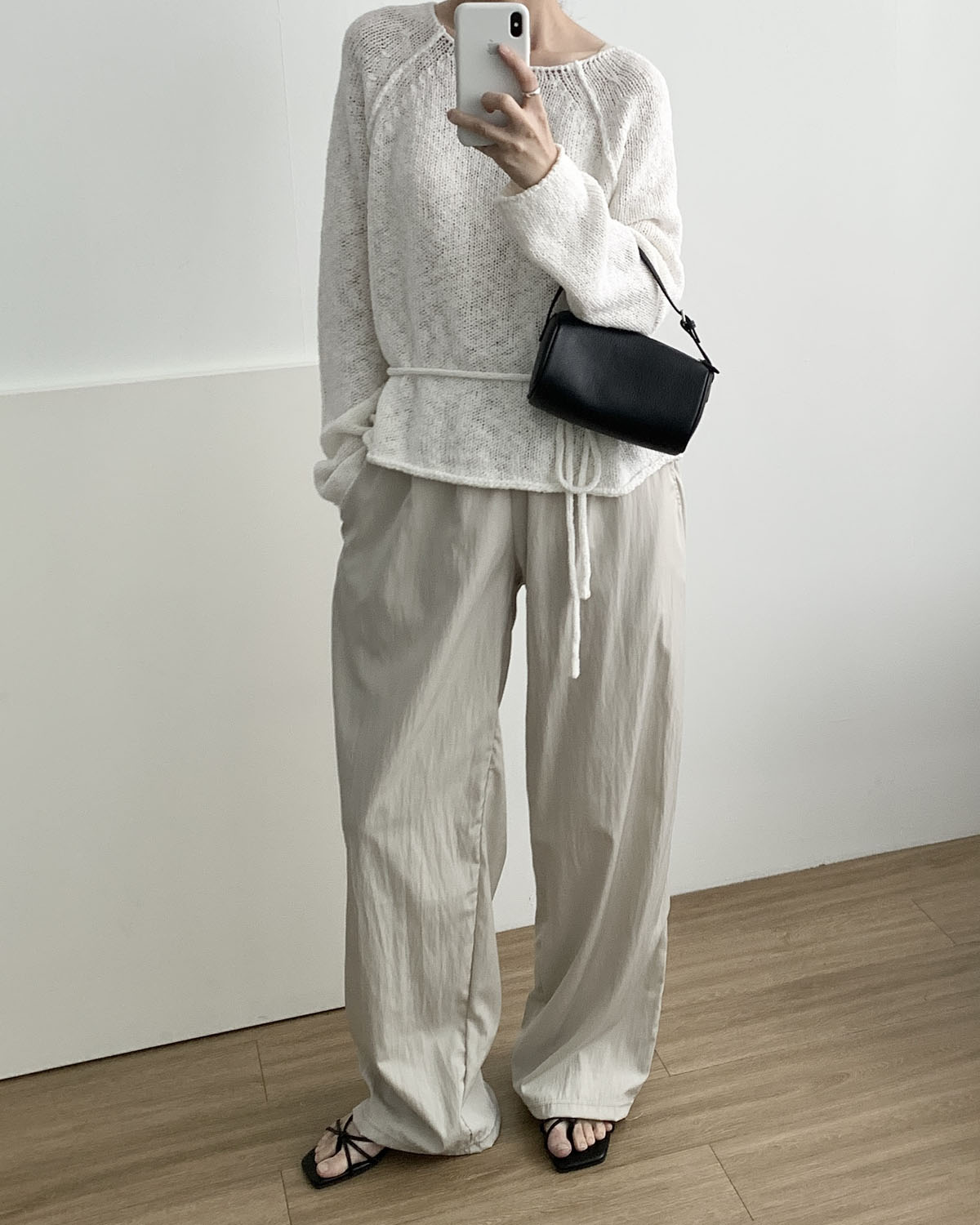 [일부당일] 쿨 나일론팬츠 밴딩팬츠 일자 와이드핏 시원한팬츠 웨어링무드 (4c) - 상세 이미지 3