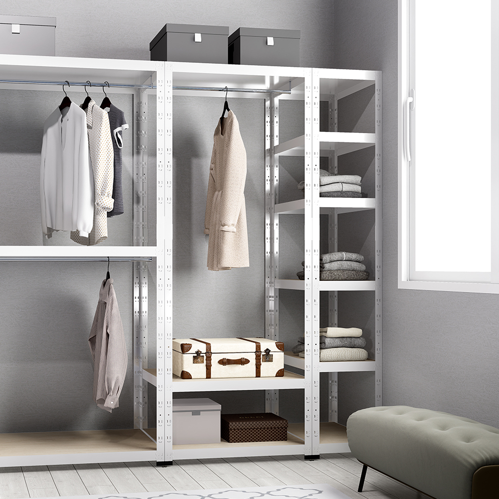 스마일랙 시스템행거 드레스룸 행거 조립식 옷장 스탠드 옷걸이 철제 선반 6006002100 3단 - 상세 이미지 2