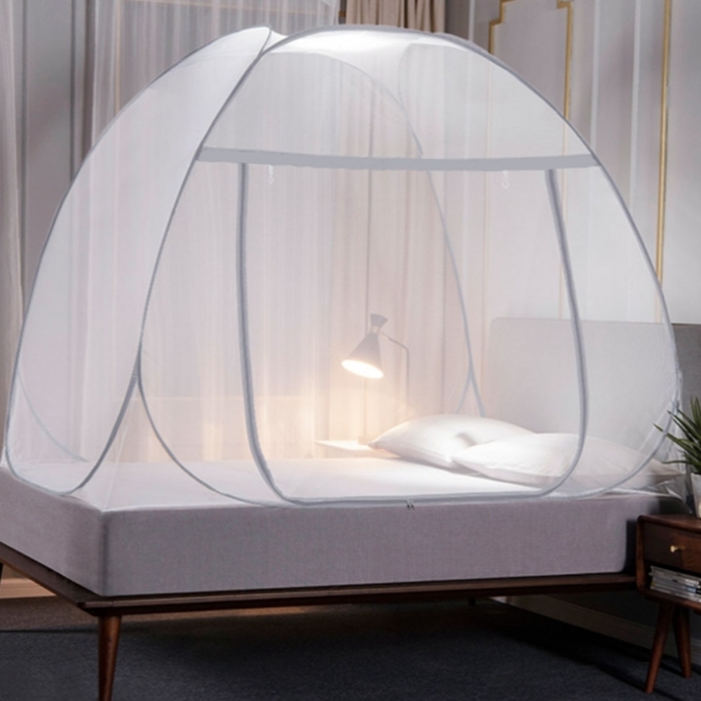 원터치 2인용 침대모기장 바닥일체형 대형모기장 캠핑 텐트