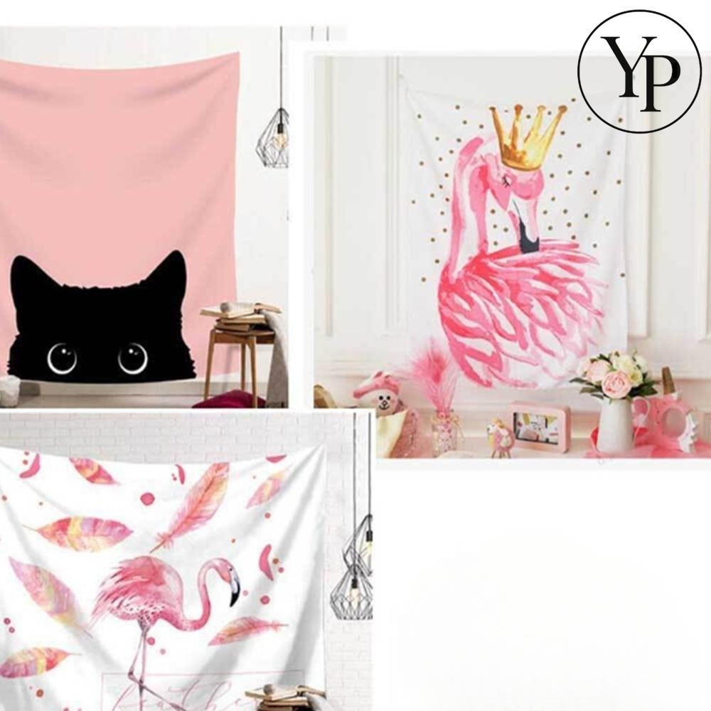 패브릭 가림막 커튼 캥거루 포스터 공간분리 가림천 인테리어 빈티지 선반 벽 가리개