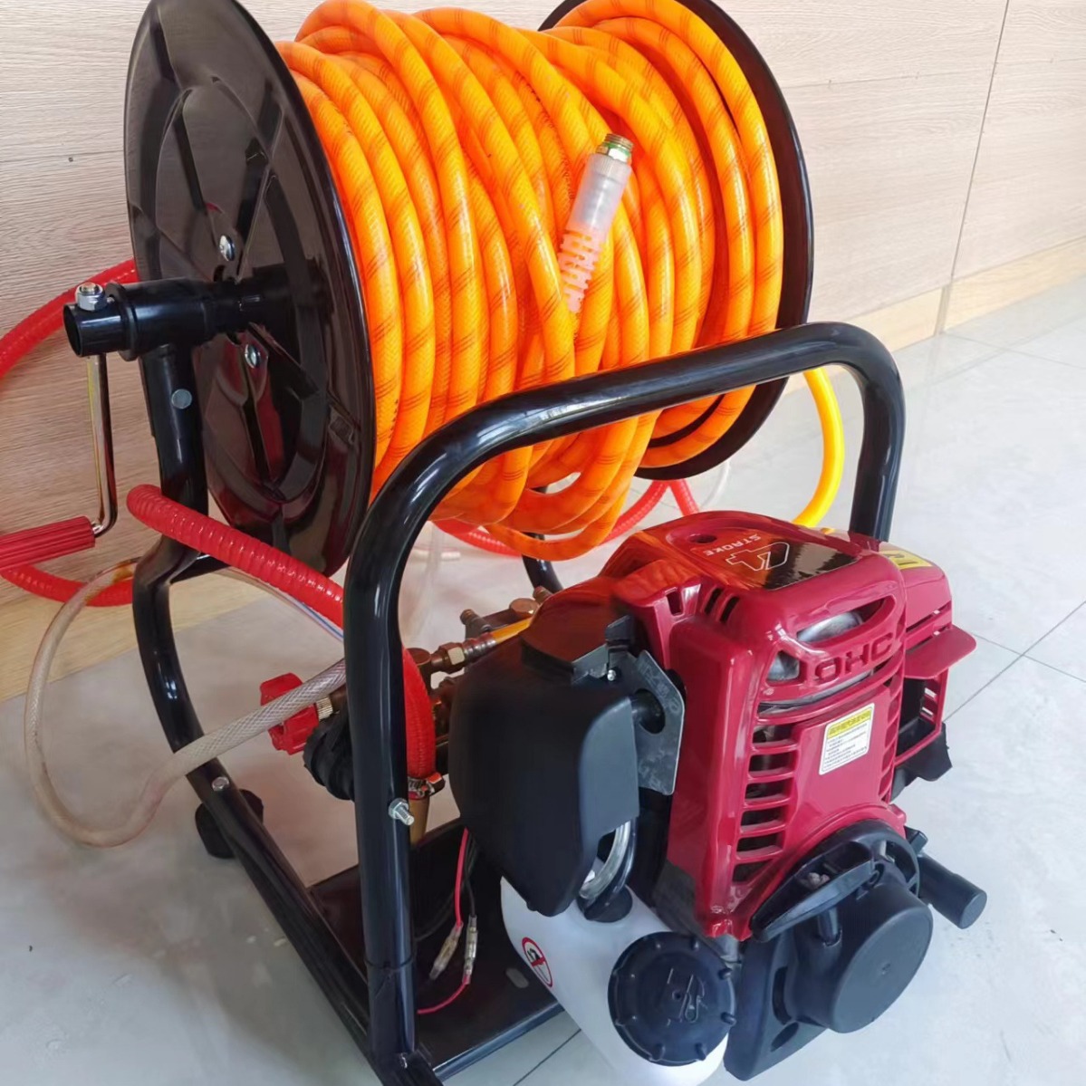 고압 살수기 농약 살포기 동력 분무기 농업용 900 일체형 감기관50m 방폭관