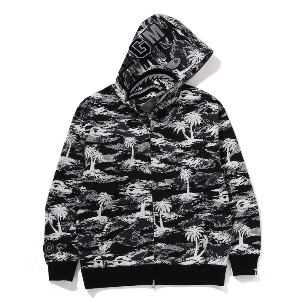 베이프 후드티 PALM TREE CAMO RELAXED FIT SHARK FULL ZIP HOODIE 1L30-115-313 - 메인 이미지