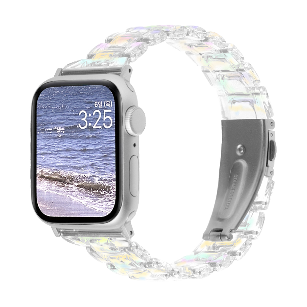 TXLX 애플워치 투명 스트랩 클리어 10 9 8 7 SE 2 스트랩
