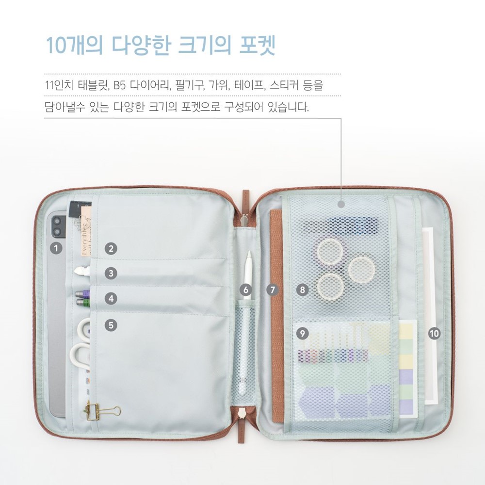 11인치 파우치 아이패드 캘럭시탭 태블릿 노트북 손잡이 가방 B5 - 상세 이미지 3